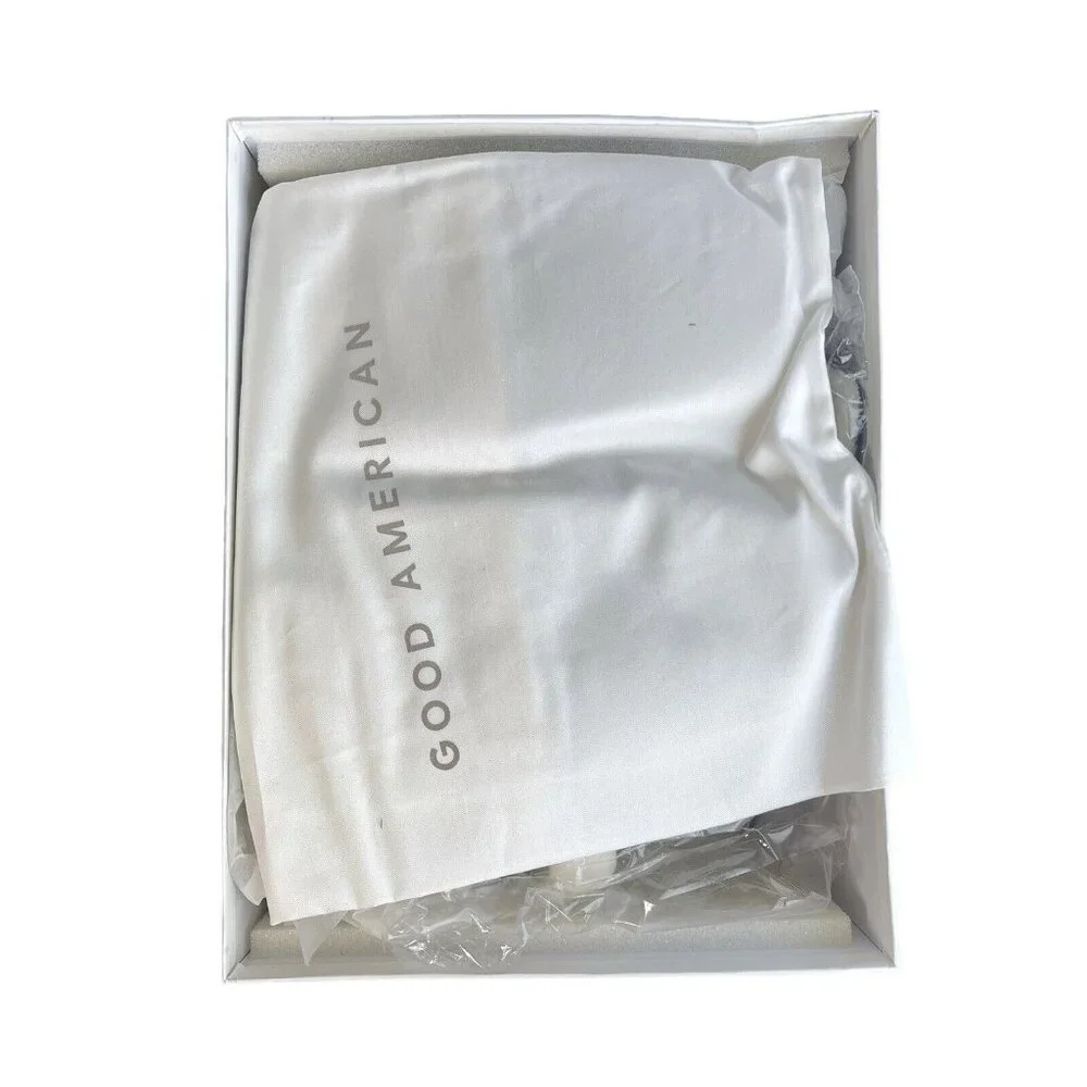 Good American Women Size 9 Heels White Terry GA354T-X NEW Kardashian Gold Accent - Picture 11 of 12